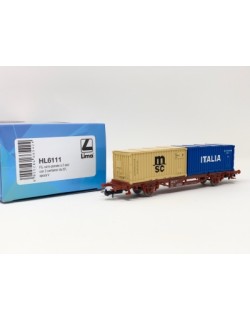 FS CARRO PIANALE LIMA A 2 ASSI CON 2 CONTAINER DA 20' EPOCA V HL6111