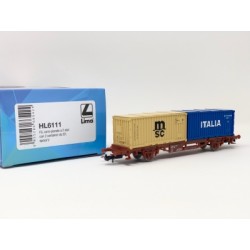 FS CARRO PIANALE LIMA A 2 ASSI CON 2 CONTAINER DA 20' EPOCA V HL6111