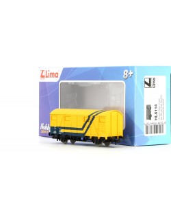 FS CARRO CHIUSO A 2 ASSI TIPO WA PER TRENO SOCCORSO LIVREA GIALLO/BLU EPOCA V LIMA HL6114