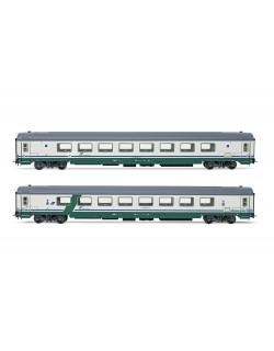 SET 2 CARROZZE GRAN CONFORT 1985 SALONE, 1A CL. + 1A CL. AH TRASPORTO DISABILI, LIVREA XMPR, EP. V-VI RIVAROSSI HR4354