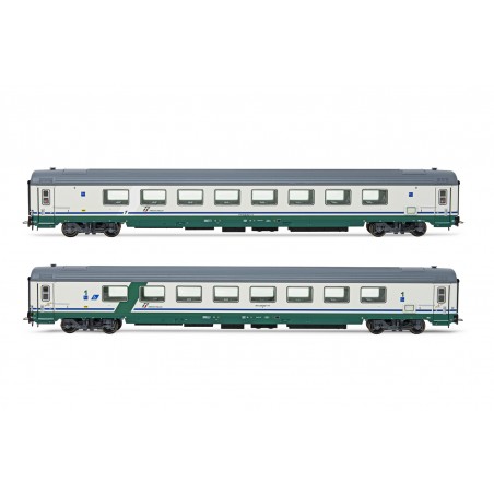 SET 2 CARROZZE GRAN CONFORT 1985 SALONE, 1A CL. + 1A CL. AH TRASPORTO DISABILI, LIVREA XMPR, EP. V-VI RIVAROSSI HR4354