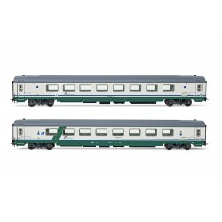 SET 2 CARROZZE GRAN CONFORT 1985 SALONE, 1A CL. + 1A CL. AH TRASPORTO DISABILI, LIVREA XMPR, EP. V-VI RIVAROSSI HR4354