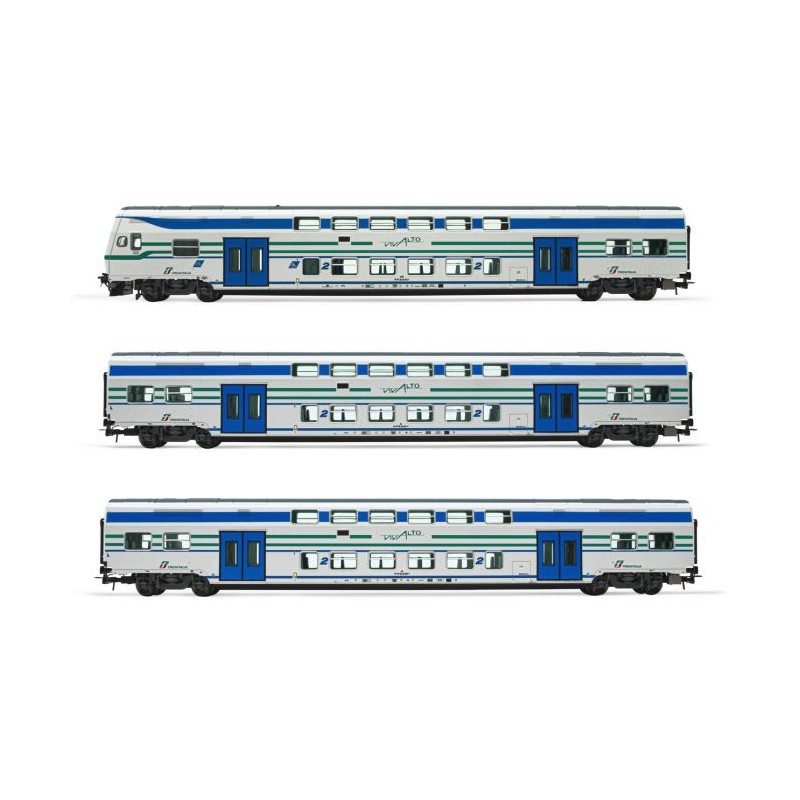 LIMA EXPERT HL5058 SET 2 CARROZZE INTERMEDIE + 1 PILOTA 'VIVALTO', NUOVO LOGO EP.V