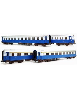 RIVAROSSI HR4324 SET QUATTRO CARROZZE "TRENO AZZURRO", LIVREA BLU/CELESTE EP. III