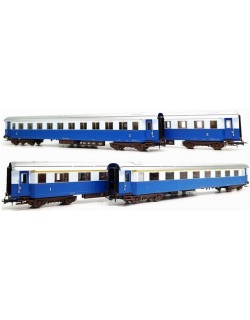 SET QUATTRO CARROZZE "TRENO AZZURRO", LIVREA BLU/CELESTE EP. III RIVAROSSI HR4324