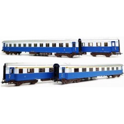 RIVAROSSI HR4324 SET QUATTRO CARROZZE "TRENO AZZURRO", LIVREA BLU/CELESTE EP. III