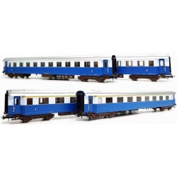 SET QUATTRO CARROZZE "TRENO AZZURRO", LIVREA BLU/CELESTE EP. III RIVAROSSI HR4324