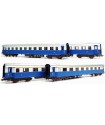 RIVAROSSI HR4324 SET QUATTRO CARROZZE "TRENO AZZURRO", LIVREA BLU/CELESTE EP. III