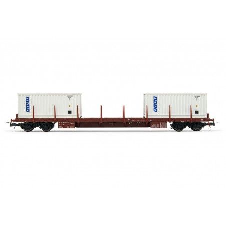 CARRO PIANALE A CARRELLI TIPO RGS, CON 2 CONTAINER 20' FIAT, EP. IV-V RIVAROSSI HR6523