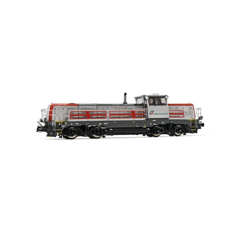 RIVAROSSI HR2900 LOCOMOTIVA DIESEL D744 024 "EFFISHUNTER 1000" MERCITALIA, LIVREA ALLUMINIO/GRIGIO CON FASCE ROSSE, EP. VI