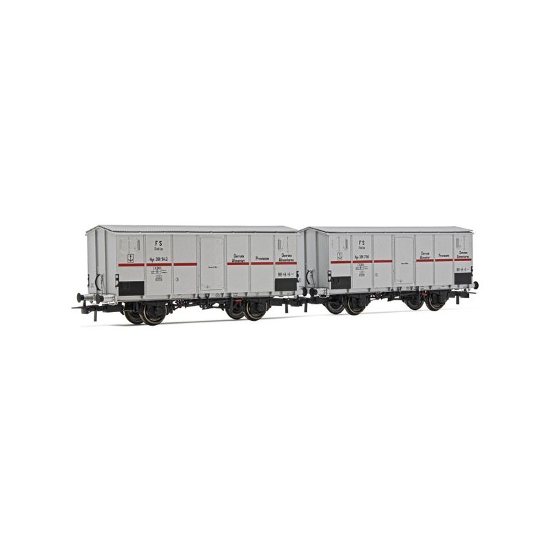 RIVAROSSI HR6562 SET 2 CARRI REFRIGERANTI A 2 ASSI TIPO Hgb CON CASSA METALLICA, LIVREA ALLUMINIO CON FASCIA ROSSA, EP. IIIb