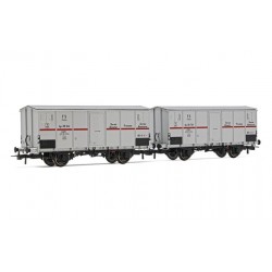 RIVAROSSI HR6562 SET 2 CARRI REFRIGERANTI A 2 ASSI TIPO Hgb CON CASSA METALLICA, LIVREA ALLUMINIO CON FASCIA ROSSA, EP. IIIb
