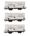 RIVAROSSI HR6561 SET 3 CARRI REFRIGERANTI A 2 ASSI TIPO Hgb, UNO CON GARITTA, LIVREA BIANCA CON FASCIA BIANCA, EP. IIIa