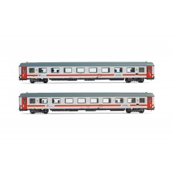 RIVAROSSI HR4315 SET 2 CARROZZE GRAN CONFORT 1985 RISTRUTTURATE 1a cl. LIVREA INTERCITY GIORNO, EP. VI