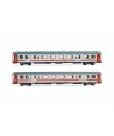 RIVAROSSI HR4315 SET 2 CARROZZE GRAN CONFORT 1985 RISTRUTTURATE 1a cl. LIVREA INTERCITY GIORNO, EP. VI