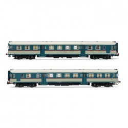 LIMA EXPERT HL2654 SET 2 AUTOMOTRICI DIESEL ALN 668 1071 + 1037, LIVREA BLU/BEIGE, VETRI CURVI, EP. IV-V