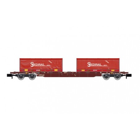 ARNOLD HN6654 CARRO PORTA CONTAINER A 4 ASSI SGNSS, CON 2 COIL CONTAINER "SPEDILRAIL", EP V-VI