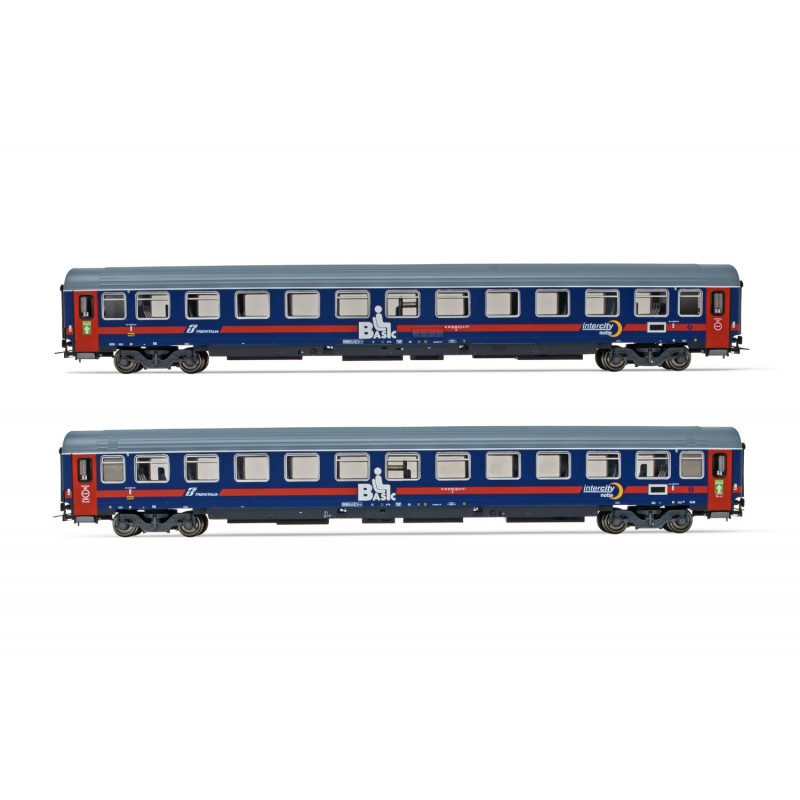 RIVAROSSI HR4357 SET 2 CARROZZE UIC-Z1 RISTRUTTURATE TRENITALIA, LIVREA "INTERCITY NOTTE BASIC", EP.VI