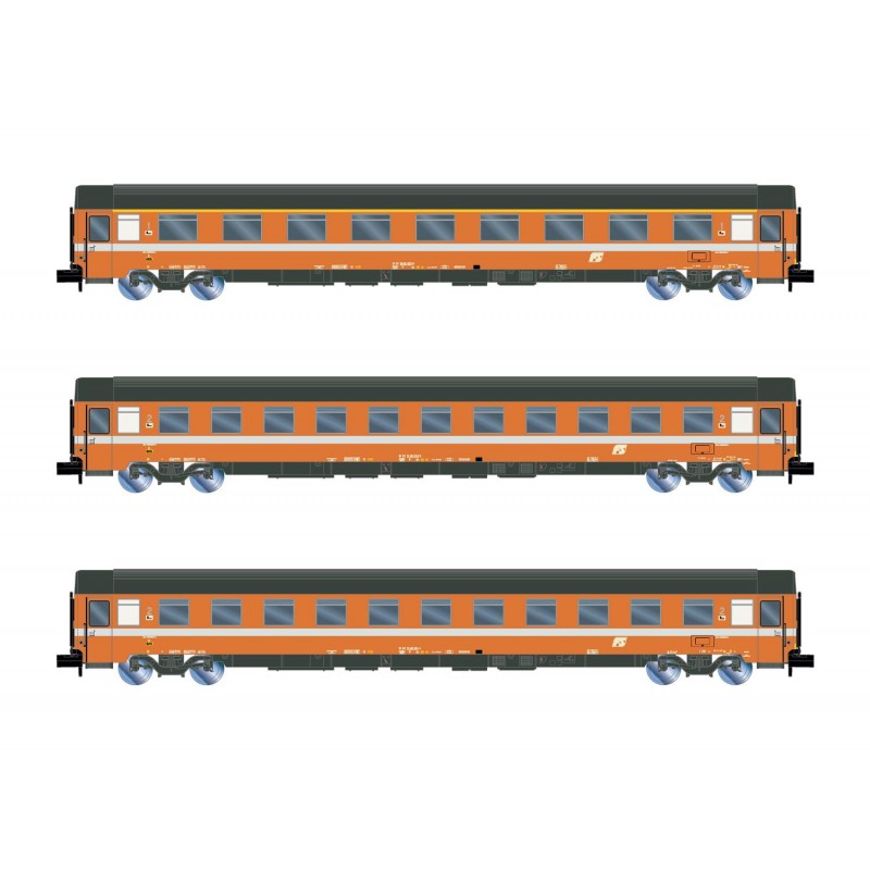 ARNOLD HN4395 SET 3 CARROZZE UIC-Z EUROFIMA, LIVREA C1, EP. IVb-V