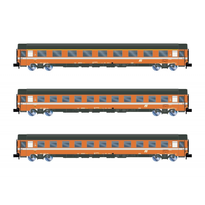 ARNOLD HN4395 SET 3 CARROZZE UIC-Z EUROFIMA, LIVREA C1, EP. IVb-V