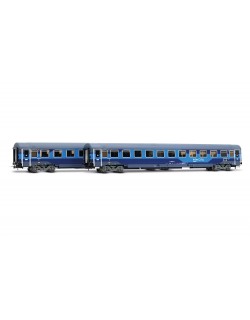 RIVAROSSI HR4408 SET 2 CARROZZE FS Z1 RICOSTRUITE, NUOVA LIVREA INTERCITY NOTTE, EP. VI