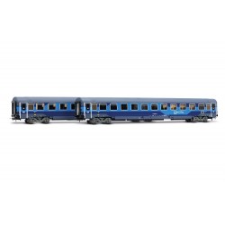 RIVAROSSI HR4408 SET 2 CARROZZE FS Z1 RICOSTRUITE, NUOVA LIVREA INTERCITY NOTTE, EP. VI