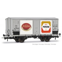 RIVAROSSI HR6710 FS CARRO REFRIGERANTE A 2 ASSI TIPO HGB CON CASSA METALLICA, LIVREA "PERONI", EP. III