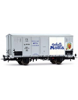 RIVAROSSI HR6711 FS CARRO REFRIGERANTE A 2 ASSI TIPO HGB CON CASSA METALLICA, LIVREA "GELATI MOTTA", EP. III