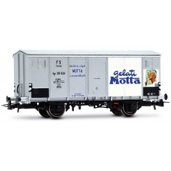 RIVAROSSI HR6711 FS CARRO REFRIGERANTE A 2 ASSI TIPO HGB CON CASSA METALLICA, LIVREA "GELATI MOTTA", EP. III