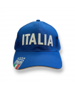 TALIA CAPPELLINO IN COTONE BLU RICAMATO MODELLO BASEBALL