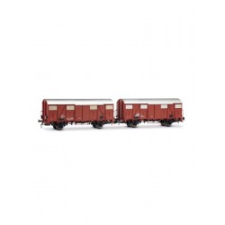 RIVAROSSI HR6696 FS SET DI 2 CARRI CHIUSI A 2 ASSI TIPO GHS CON AERATORI BASSI, UNO CON LUCI DI CODA, EP. IV