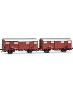 RIVAROSSI HR6696 FS SET DI 2 CARRI CHIUSI A 2 ASSI TIPO GHS CON AERATORI BASSI, UNO CON LUCI DI CODA, EP. IV