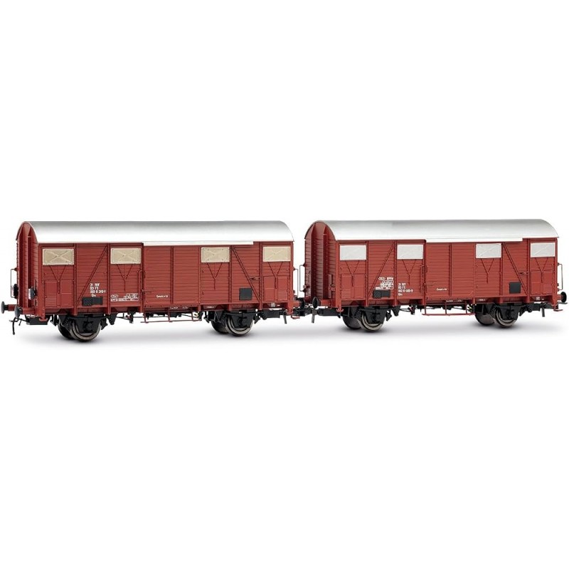 RIVAROSSI HR6696 FS SET DI 2 CARRI CHIUSI A 2 ASSI TIPO GHS CON AERATORI BASSI, UNO CON LUCI DI CODA, EP. IV
