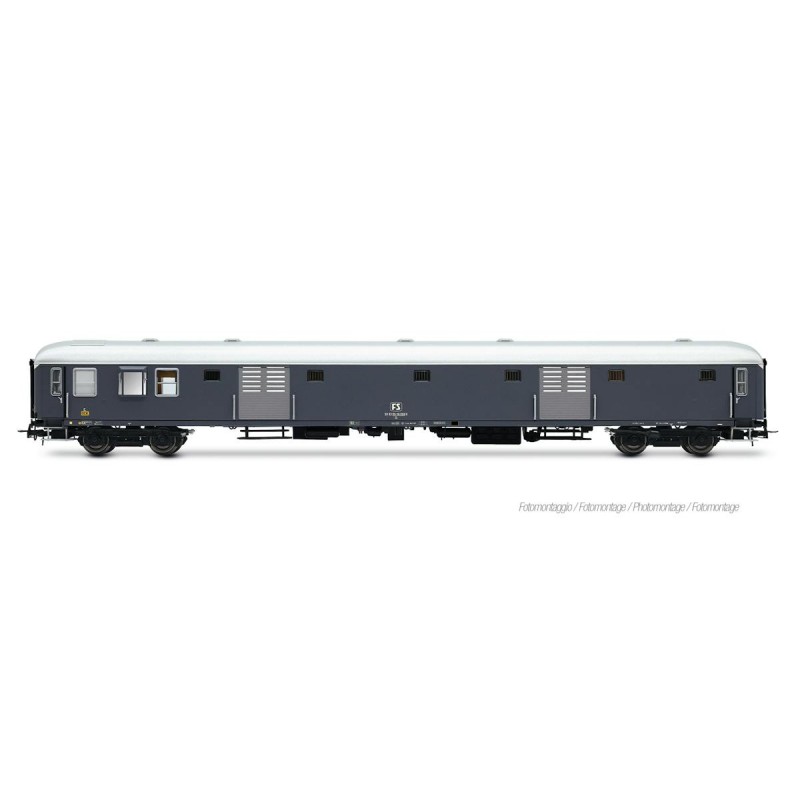 RIVAROSSI HR4430 FS BAGAGLIAIO UIC-X TIPO 1968, LIVREA GRIGIO ARDESIA, SERRANDE ALLUMINIO, VEDETTA TRASPARENTE, EP. IV