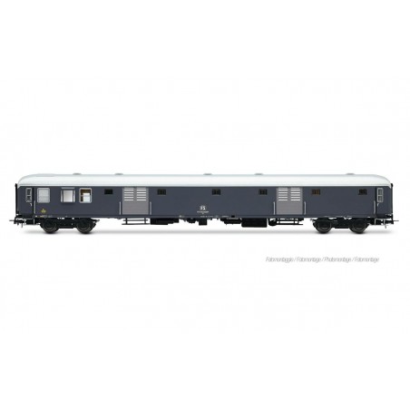 RIVAROSSI HR4430 FS BAGAGLIAIO UIC-X TIPO 1968, LIVREA GRIGIO ARDESIA, SERRANDE ALLUMINIO, VEDETTA TRASPARENTE, EP. IV