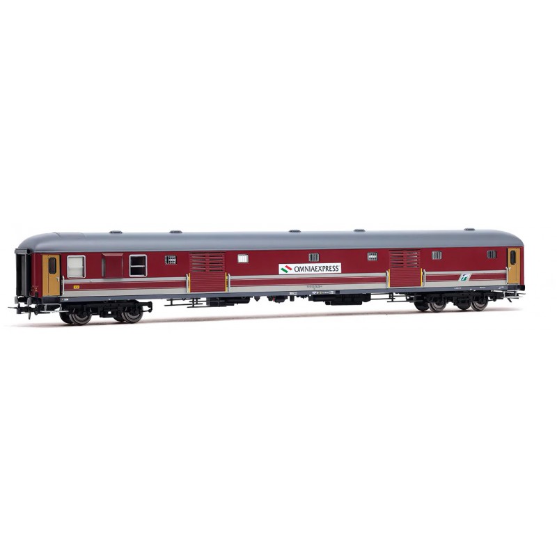 RIVAROSSI HR4431 FS BAGAGLIAIO UIC-X TIPO 1970, LIVREA ROSSO FEGATO/GRIGIO BEIGE, LOGHI "OMNIA EXPRESS", EP. V