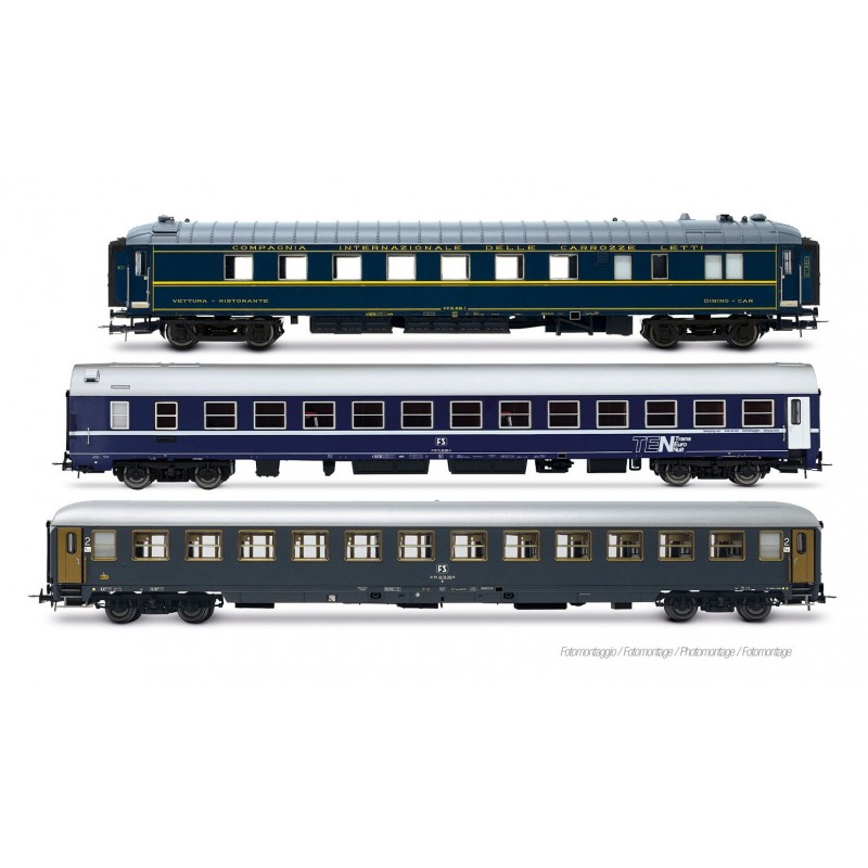 RIVAROSSI HR4410 SET 3 CARROZZE EXPRESS 234/235 "REMUS" ROMA - VIENNA, EP. IV