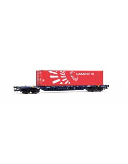 RIVAROSSI HR6705 MERCITALIA INTERMODAL CARRO PORTA-CONTAINER A 4 ASSI SGNSS, CARICATO CON CONTANIER 45' "CODOGNOTTO", EP. VI
