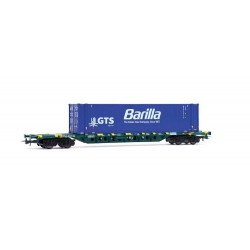 RIVAROSSI HR6706 MERCITALIA INTERMODAL CARRO PORTA-CONTAINER A 4 ASSI SGNSS, CARICATO CON CONTANIER 45' "GTS BARILLA", EP. VI
