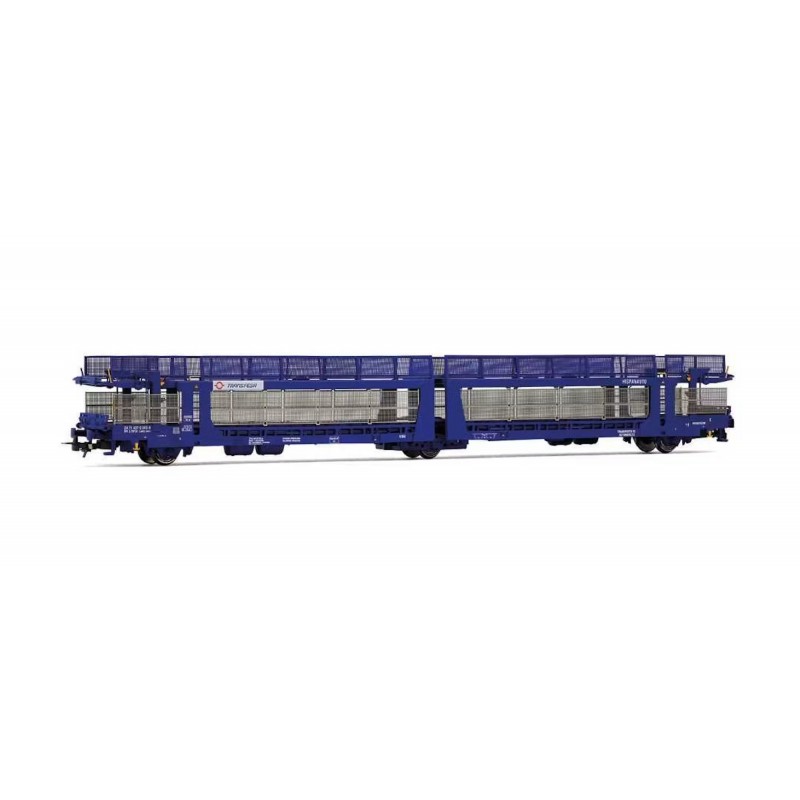RIVAROSSI HR6719 TRANSFESA CARRO TRASPORTO AUTO A 3 ASSI LAEKS 63C MODERNIZZATO "HISPANIAUTO", LIVREA BLU, EP. VI
