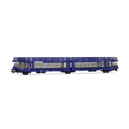 RIVAROSSI HR6719 TRANSFESA CARRO TRASPORTO AUTO A 3 ASSI LAEKS 63C MODERNIZZATO "HISPANIAUTO", LIVREA BLU, EP. VI