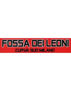 image: Adesivo Fossa dei Leoni Milan strsicia fondo rosso