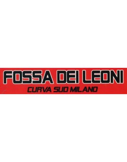 image: Adesivo Fossa dei Leoni Milan strsicia fondo rosso