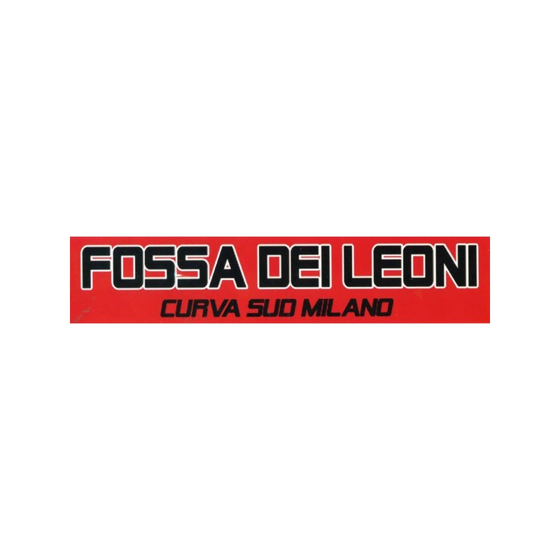 image: Adesivo Fossa dei Leoni Milan strsicia fondo rosso